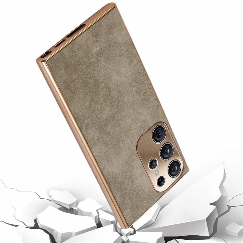 Кожаный чехол для телефона Iphone 13 12 14 15 Pro Max с гальваническим покрытием, корпус из овечьей кожи для Huawei Mate 40 50 60 Pro Samsung S22 23 24 Ultra Plus