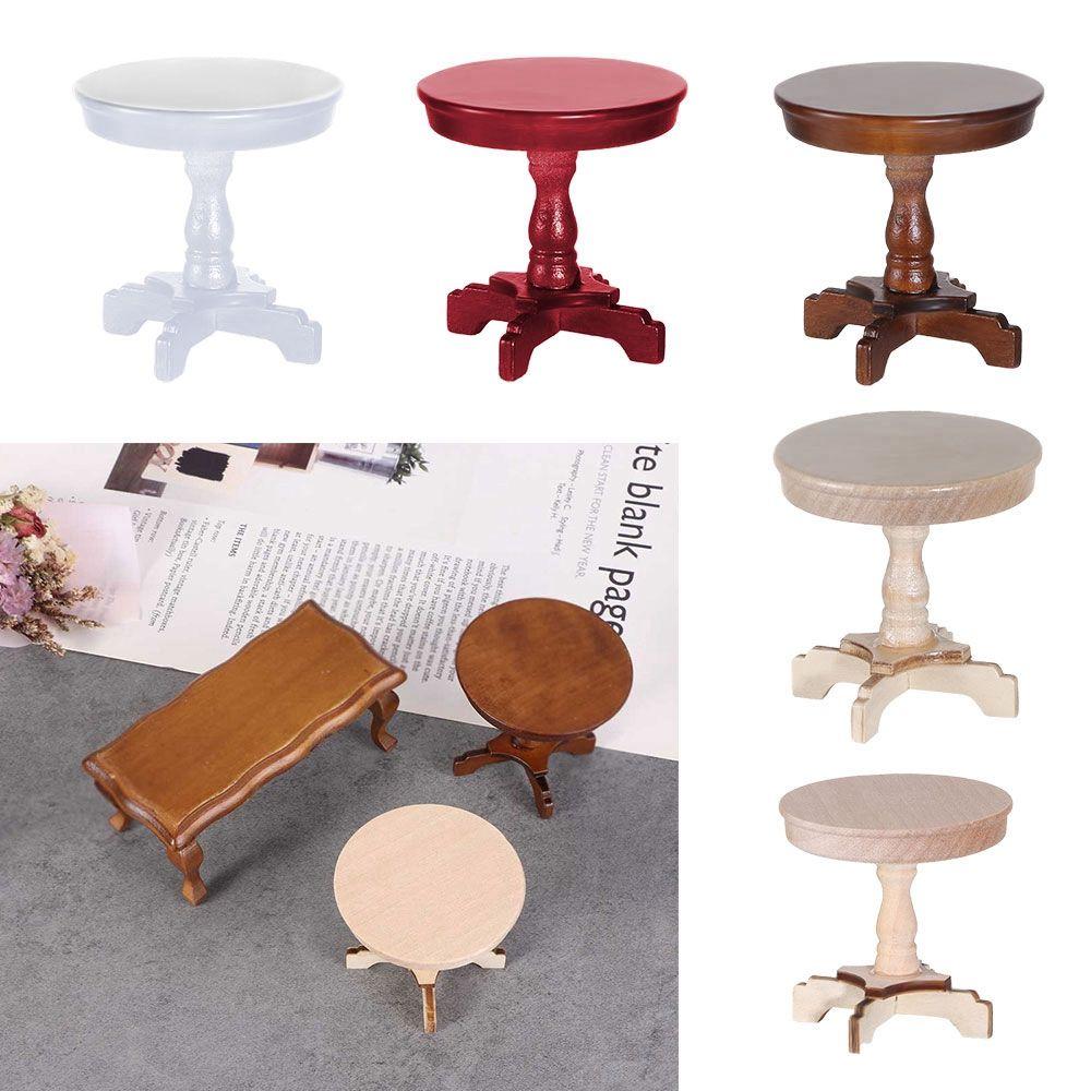 Miniature Accessories Doll House Decoration 1/12 Dollhouse Table Furniture Toys Wooden Coffee Table