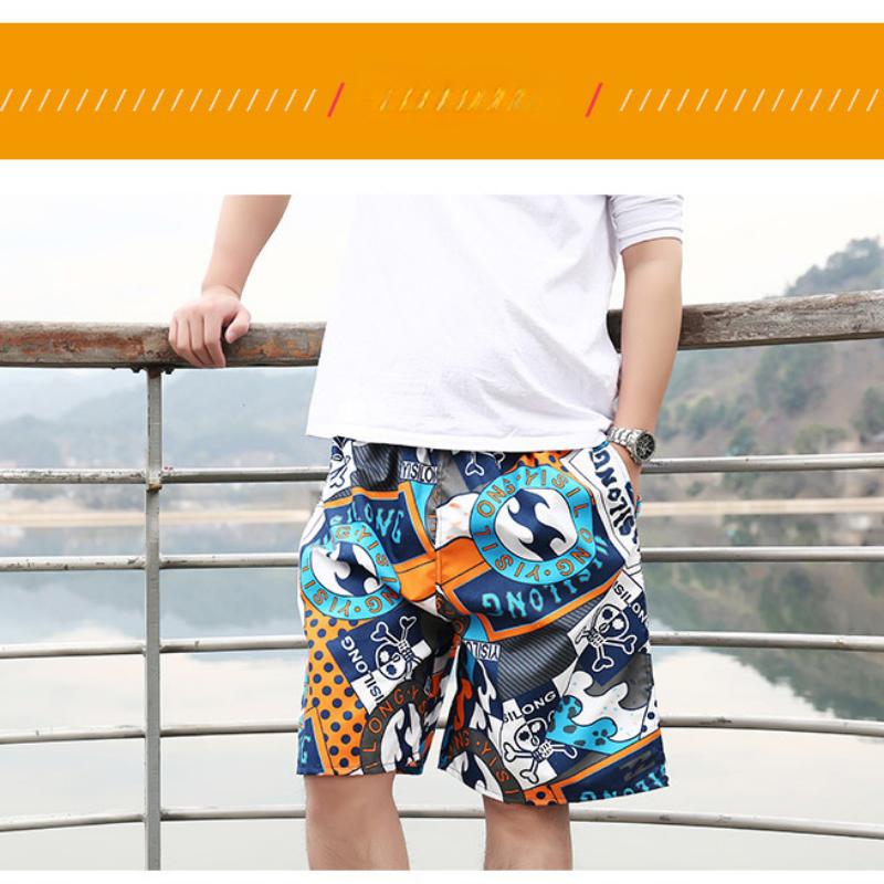 Пляжные брюки Мужские быстросохнущие свободные тонкие четверти шорты Спортивные повседневные брюки с цветочным принтом