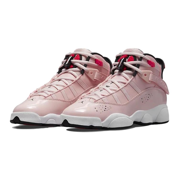 Air Jordan 6 Rings GS Atmosphere Детские кроссовки Розовый Инфракрасный-23 Сзади 323419-602