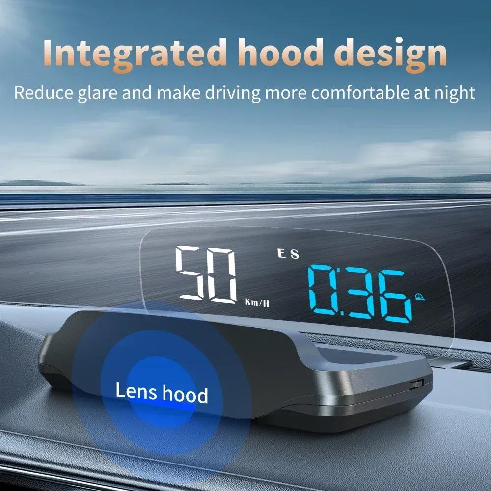 Hud Head Up Display Car Supplies Auto Universal With MPH Compass Direction Fatigue Driving Reminder Car Electronic Devices
