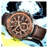 Casio Серия EDIFICE простой и повседневный кварцевый механизм кожаный ремешок японские и корейские часы мужские часы черный циферблат EFR-539L-5AV