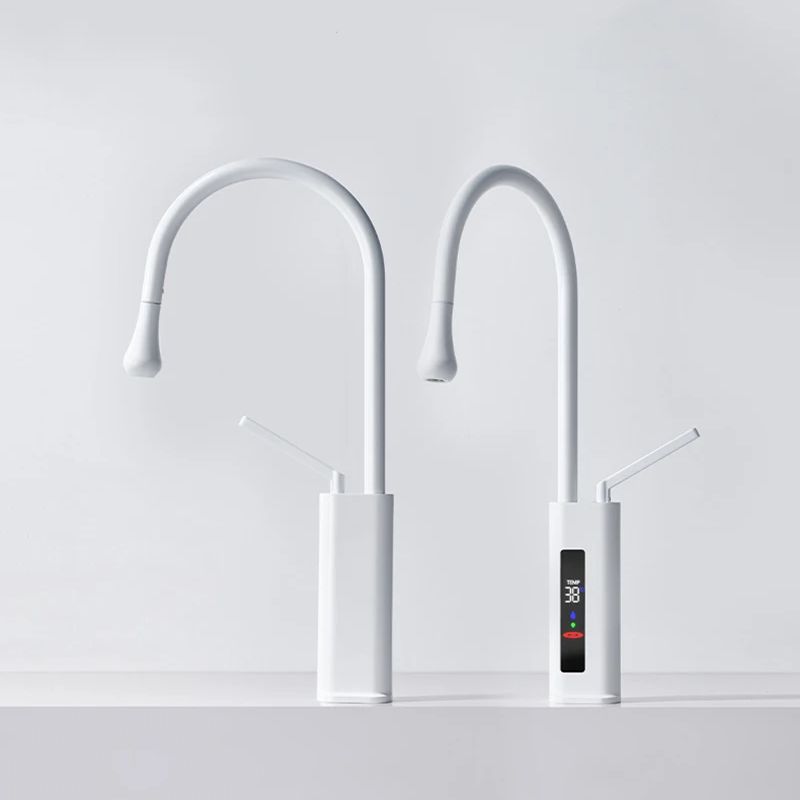 White/Black Pull-out Kitchen Sink Faucet Deck Mounted Hot Cold Water Mixer Tap 360 Rotation Stream Sprayer Head Kitchen Tap