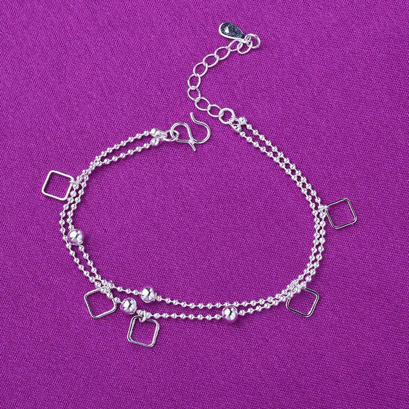 Серебряный многослойный браслет из бусин для женщин - Модный корейский стиль, Идеальный маленький аксессуар или подарок