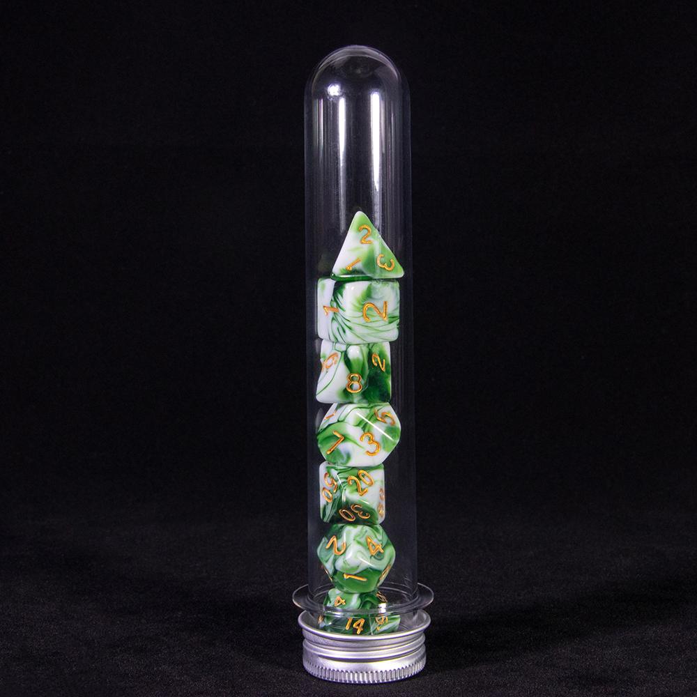 Многогранные цифровые игральные костиDND игровые кости 7 шт. многогранные двухцветные игральные кости с трубкой для настольной игры RPG принадлежности для вечеринок