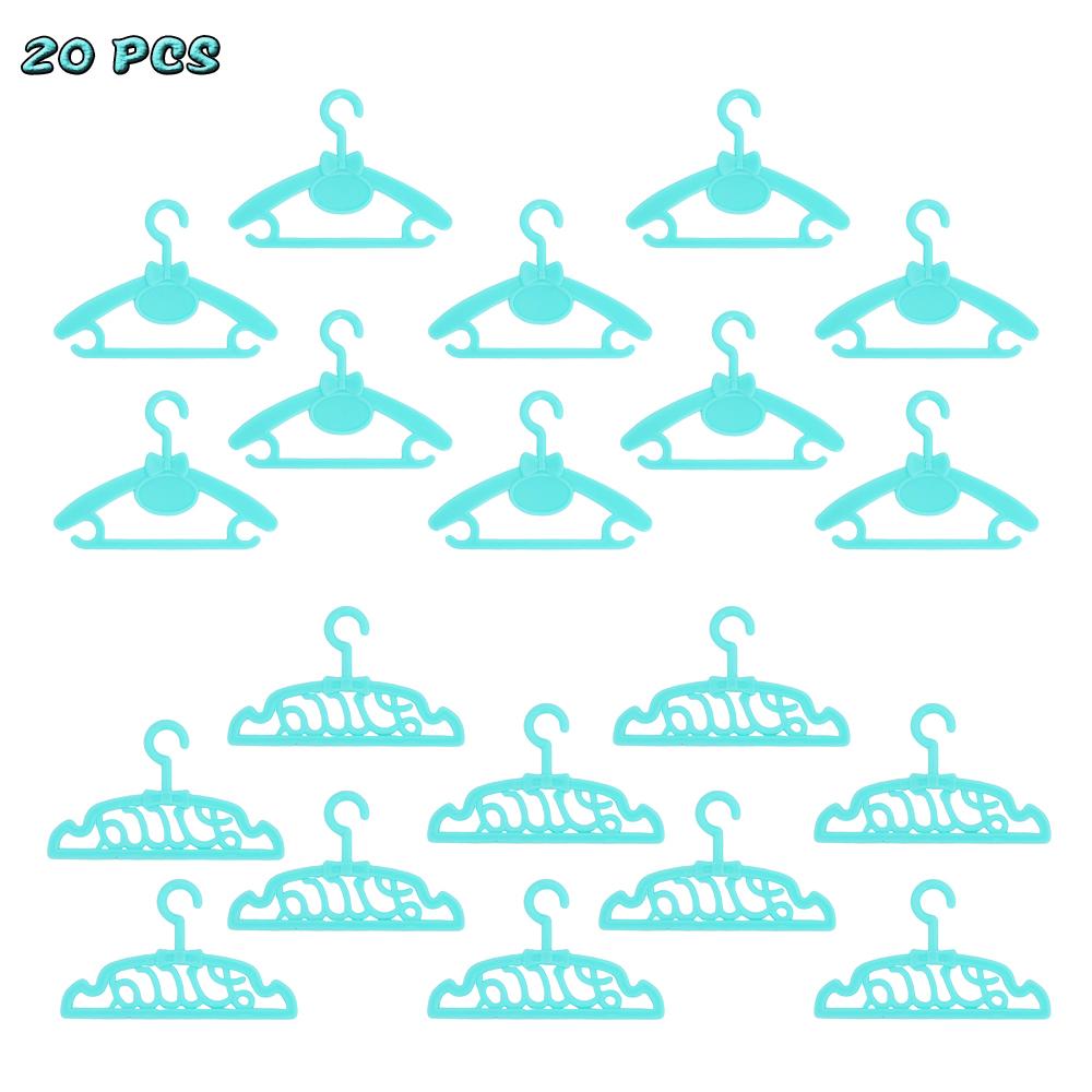 20 Pcs Doll Hangers Plastic Clothes Holder for Barbie Doll Accessories Kid Toy