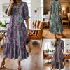 Elegant Womens Dresses Summer V-Neck Women's Bohemian Vintage Woman Long Dress Fashions Evening Dress Loose Oversize