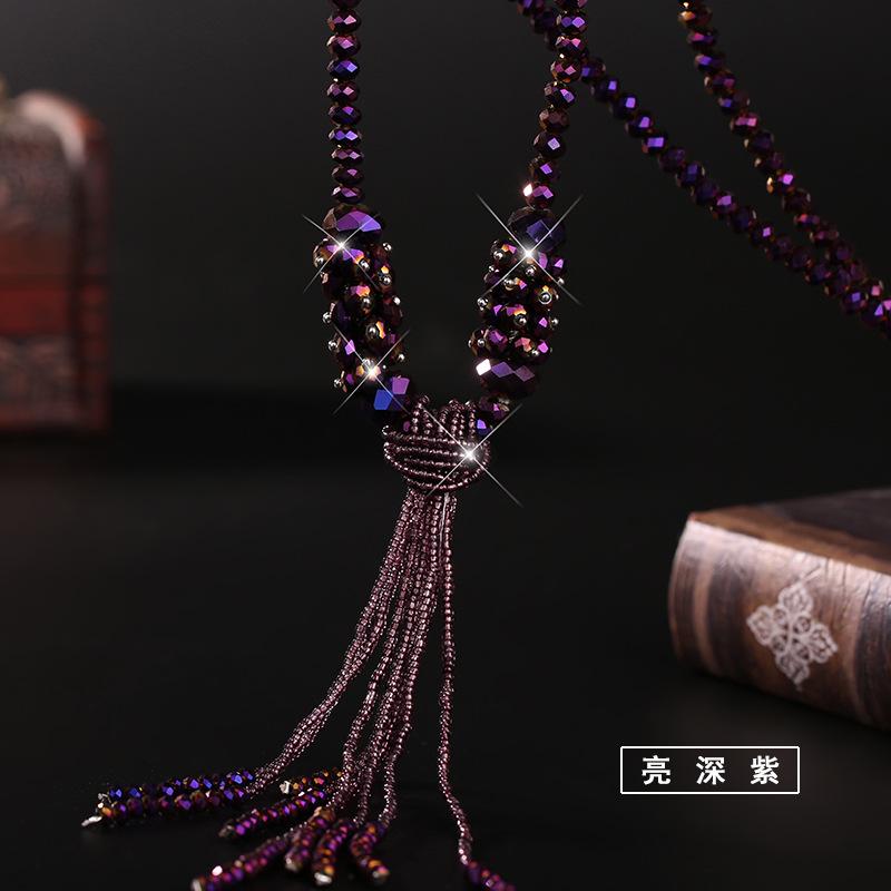 Suijue 2016 Spring And Summer, Long Fringed Sweater Chain, Austrian Crystal Beaded Necklace For Women