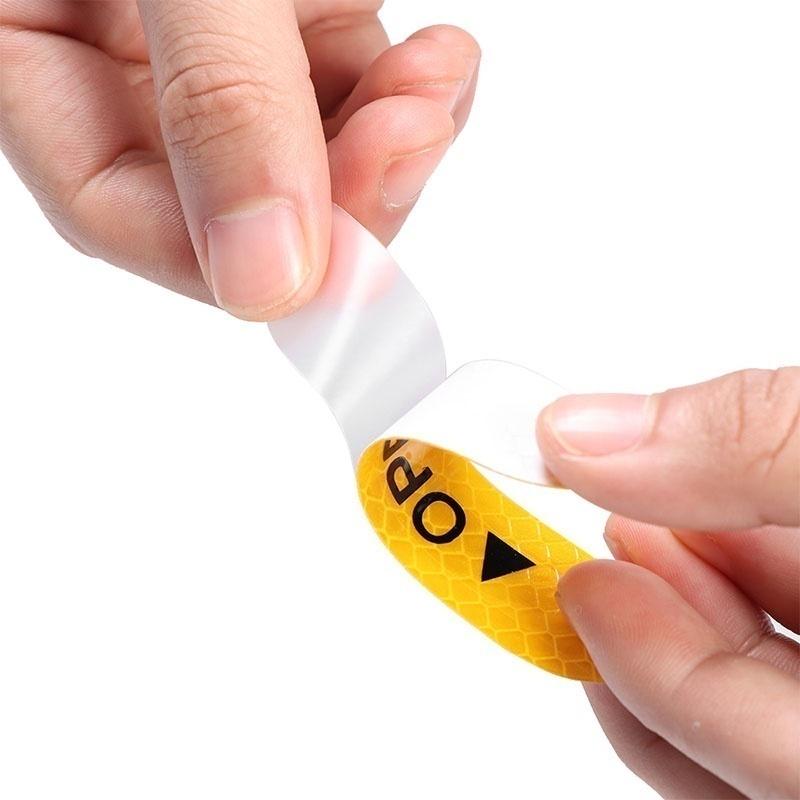 4 шт., универсальный предупреждающий знак, светоотражающая лента, наклейка на дверь автомобиля, наклейки, знак «открыть», светоотражающая полоса безопасности