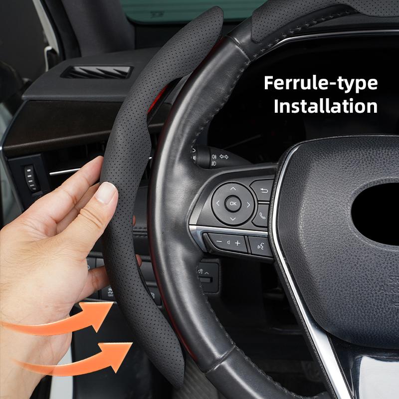 ULA5 Nappa Leather Perforated Anti-Slip Steering Wheel Protective Sleeve For Mercedes-Benz GLC X253 X254 C-Class W205 W206 A-Class W1