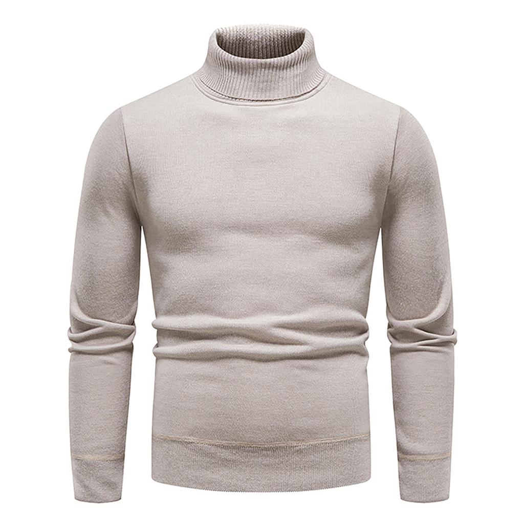 Men's Autumn And Winter Casual Knitted Solid Color Decorative Pattern Sweater