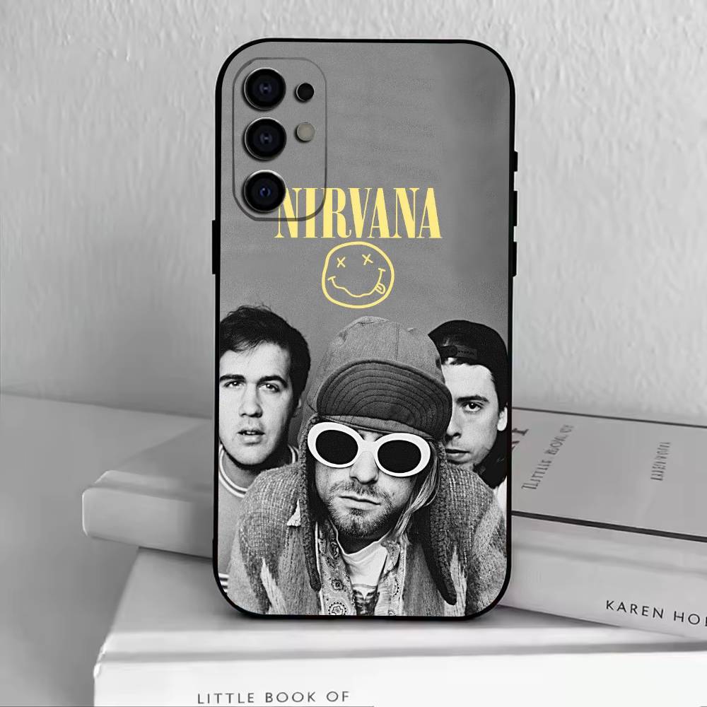 N-Nirvana Phone Case Black Silicone Soft For Samsung S25,S24,S21,S22,S23,S30,Ultra,S20,Plus,Fe,Lite
