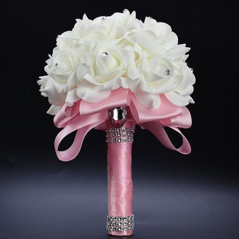 Elegant Colorful Bride Bridesmaid Rose Artificial Hands Holding Wedding Flowers Bridal