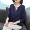 Korean Long Sleeve T Shirt Women Inner Wear Base Layer Top Middle Age Mom Elegant Loose Slimming Blouse