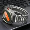 Быстросъемный ремешок из нержавеющей стали для Samsung Galaxy Watchband 7 6 40мм 44мм Ремешок+Чехол для Galaxy 7 6 БЕЗ ЗАЗОРОВ Изогнутый конец Браслет