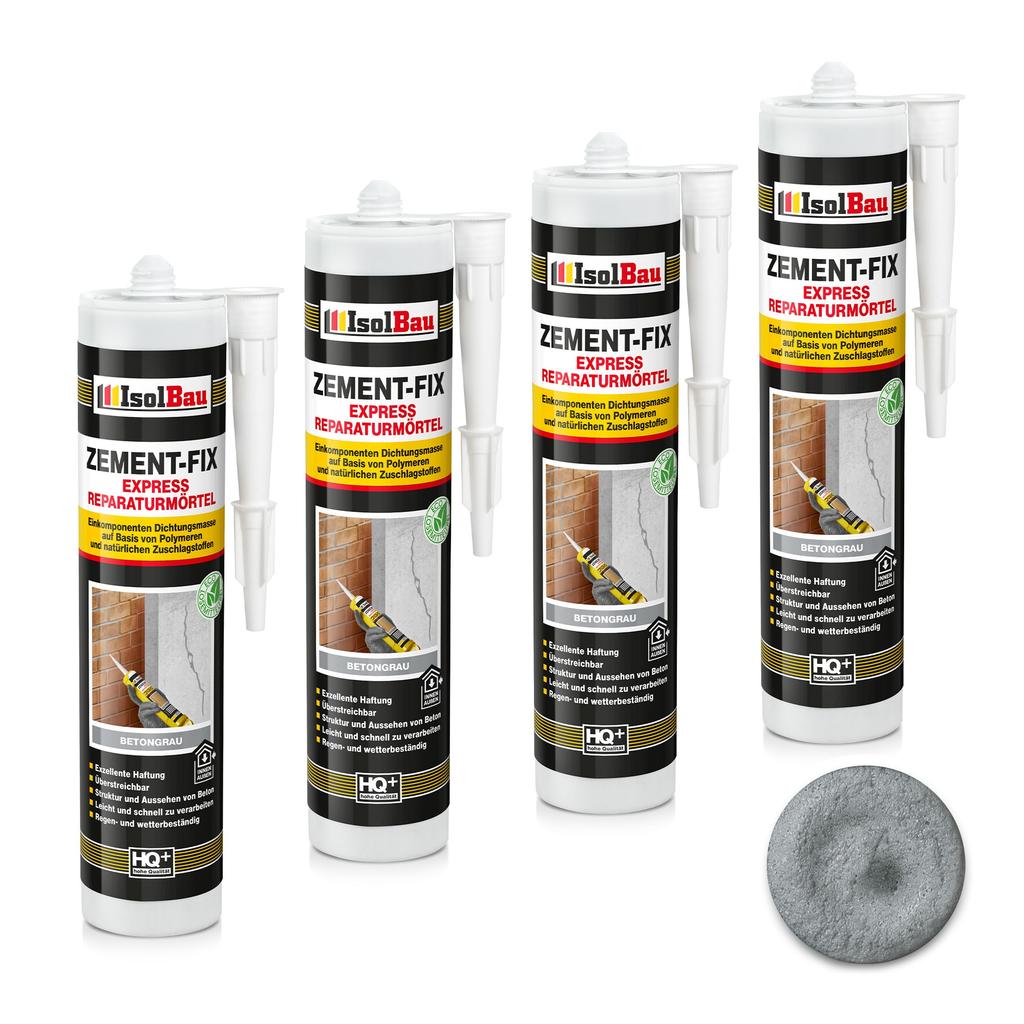 IsolBau Zement-Fix Concrete Gray Repair and Sealing Mortar 4 x 300ml