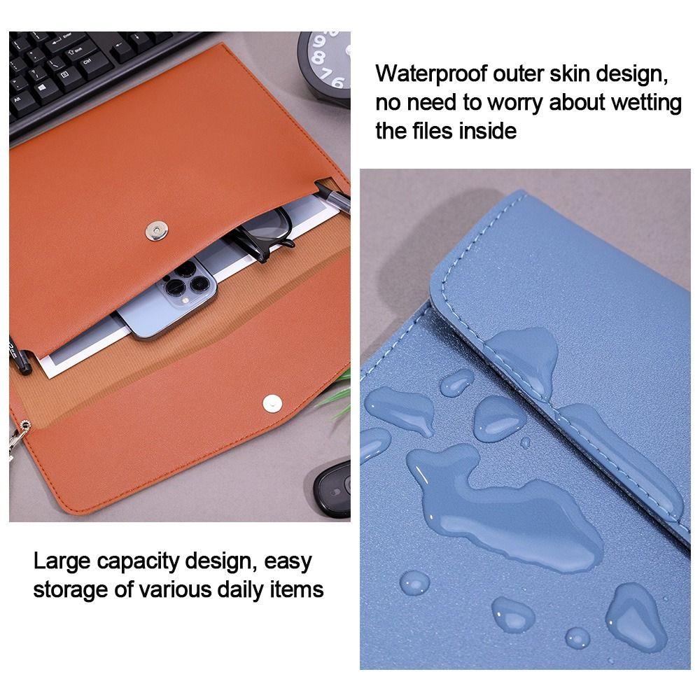 With Handle Leather Document Pouch A4 A5 File Bag Document Bag School Office