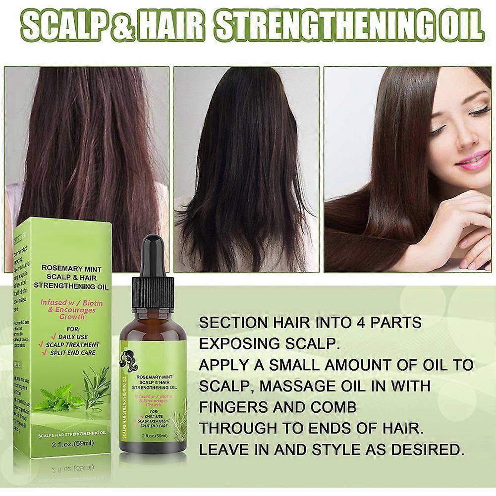 Natural Rosemary Mint Scalp & Hair Strengthening Oil For Healthy Hair Growth