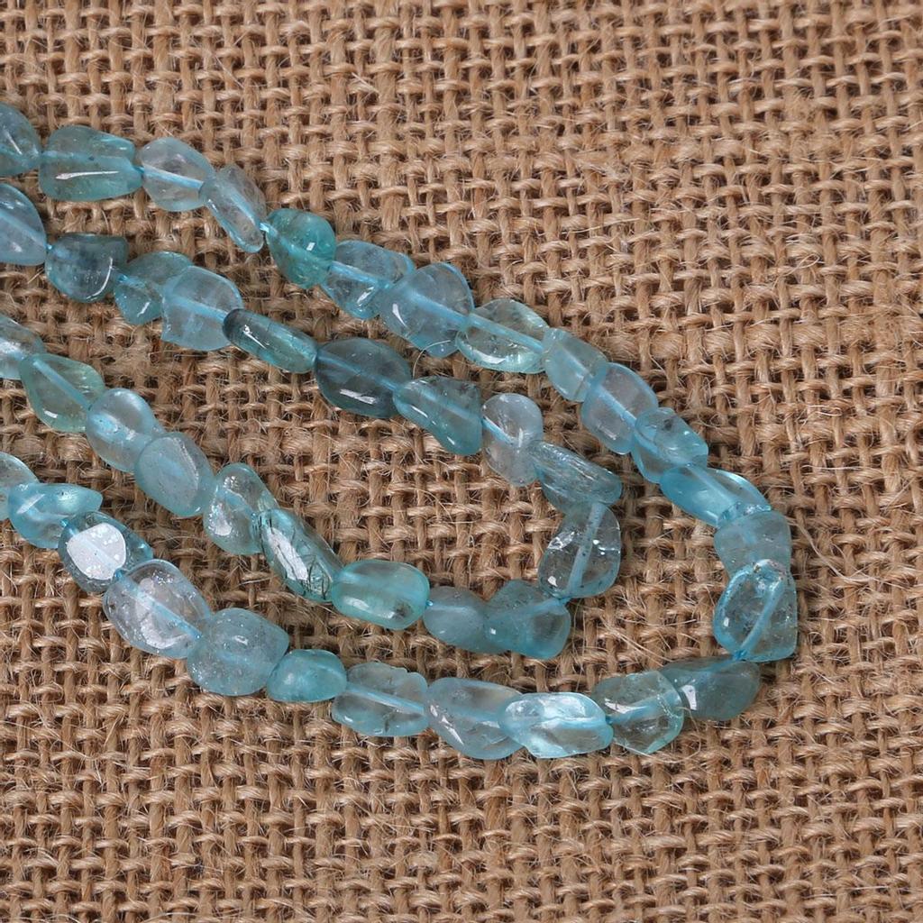 Натуральный камень Апатит Каменные бусины с прямым отверстием Нерегулярные бусины для изготовления ювелирных изделий