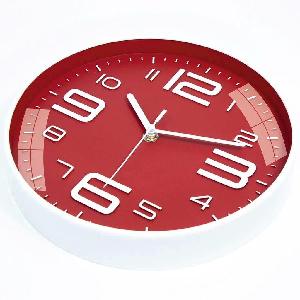 Настенные часы 12" Бесшумные Кварцевые Декоративные Новейшие Настенные часы Бесшумные Классические часы Работающие от батарейки Круглые Легко читаемые для комнаты/дома