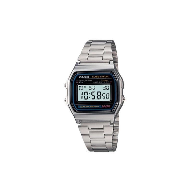 Casio Индивидуальные часы модифицированная серия Красный песок серебристый ореол Фиолетовое мраморное стекло Модные часы Водонепроницаемые A158WA-1 A158WA-1