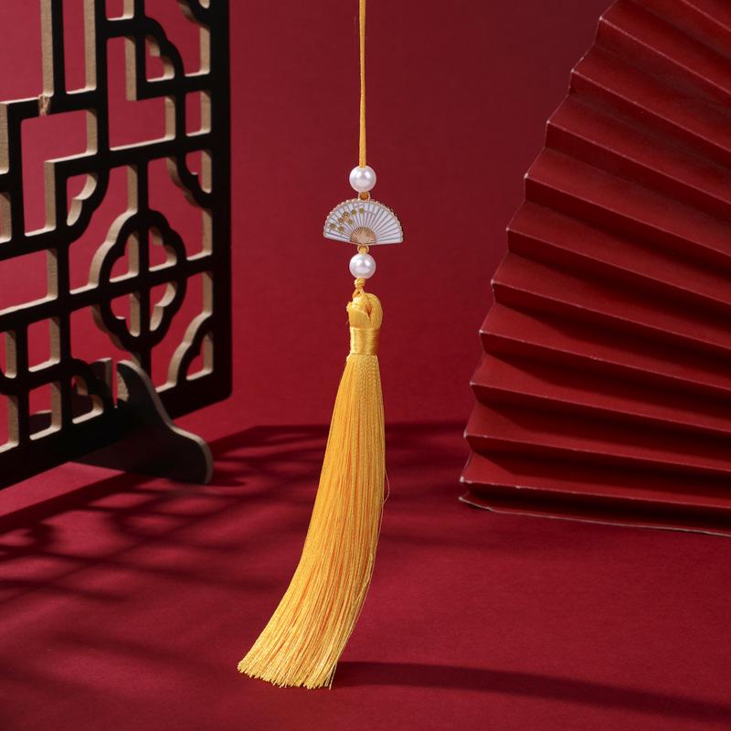 Pearl White Hanfu Style Tassel Pendant for Car or Bookmark
