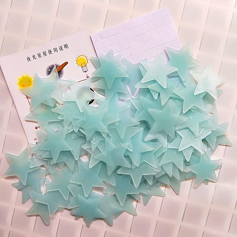 Luminous 3D Glow-in-the-Dark Star Wall Stickers for Children's Bedroom Decor