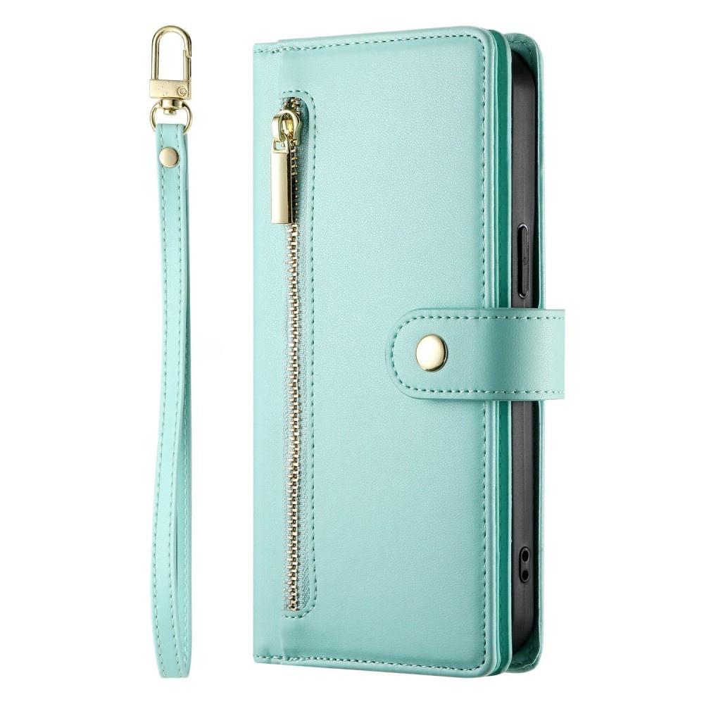 Samsung Galaxy A56 5G Flip Case, Wallet Zipper Pocket, Green