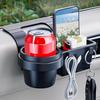 Multifunctional Car Door Cup Holder with Dua L Hanging Hooks Charging Port Window Drink Bottle Holder Stand Phone Key Organizer