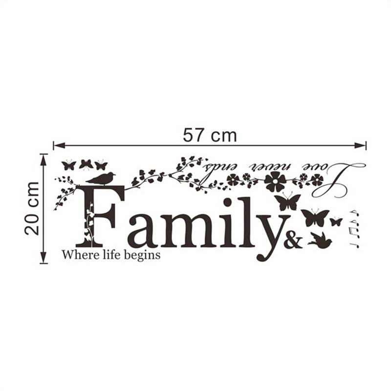 Family Letter Quote Removable Vinyl Decal Art Mural Home Decor Wall Stickers