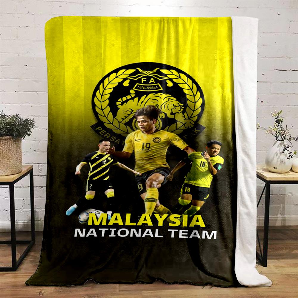 Malaysia Football Team printed Flannel blanket for bedroom, living room, sofa, and nap