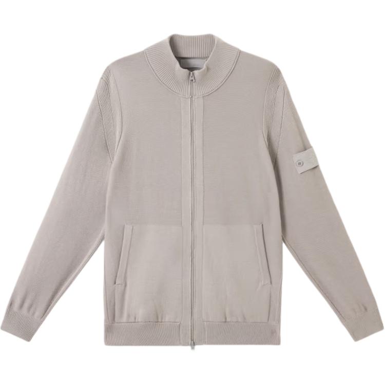 STONE ISLAND Мужская куртка с молнией, длинными рукавами и свободного кроя, с воротником-стойкой и вставками, серая/белая, K1S1551000-02S00FA-V0064
