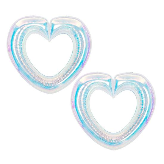 2 Pcs Iridescent 4D Balloons Large Holographic Foil Balloon Rainbow Mylar Aluminum Balloon for Birthday Wedding Baby Shower Party Decoration
