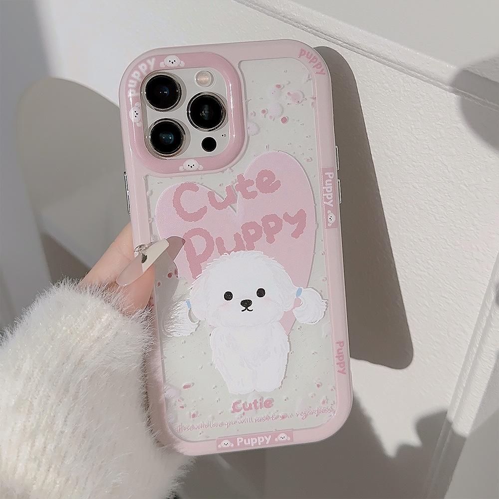 Applicable iPhone16Super cute loving puppy15Mobile phone shell for iphone17ProMax Magnetic Attraction14Acrylic12Hard