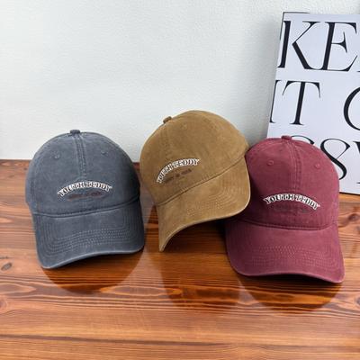 Big Head Circumference Widened Brim Baseball Cap Children Spring and Autumn New Korean Letter Embroidery Showing Face Small Cap Men