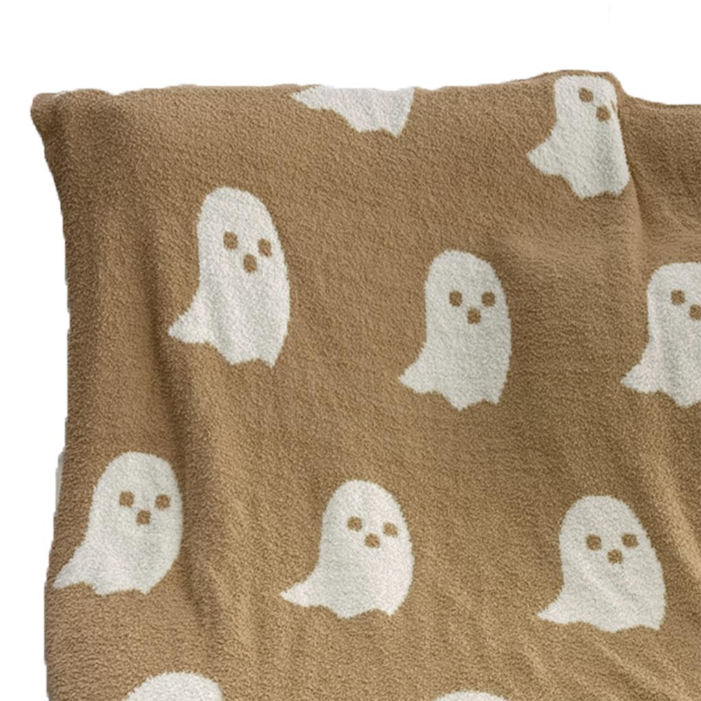 Ghosts Blanket Soft Comfortable Breathable Halloween Throw Blanket for Watching TV Camping Khaki 127x152cm/50x60in 850g/30oz