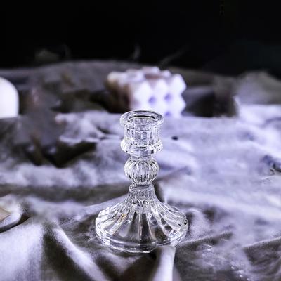 1 шт. Ретро хрустальный подсвечник - Стеклянный романтический ужин при свечах, реквизит для свадебной фотосъемки - Украшения на Хэллоуин