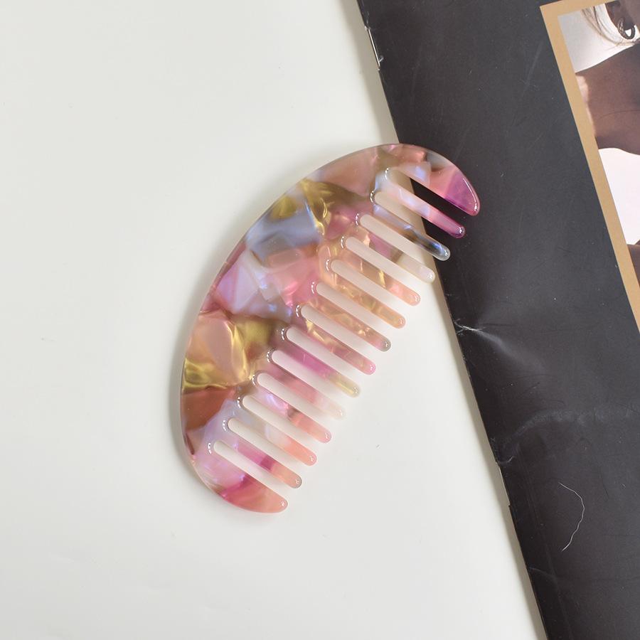 Popular Hair Combs In Europe and America, Hot-selling Acetic Acid Board Comb Anti-static Marble Pattern Hair Comb