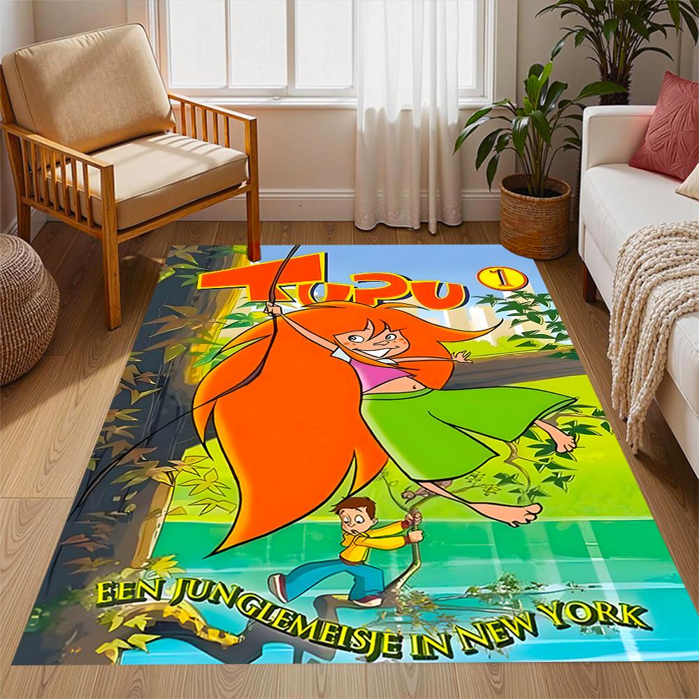 Girl Near House. Floor Rug Office Rug Perfect for Living Rooms Dining Room Bedrooms Study room Antislip Carpet Decorate Offices
