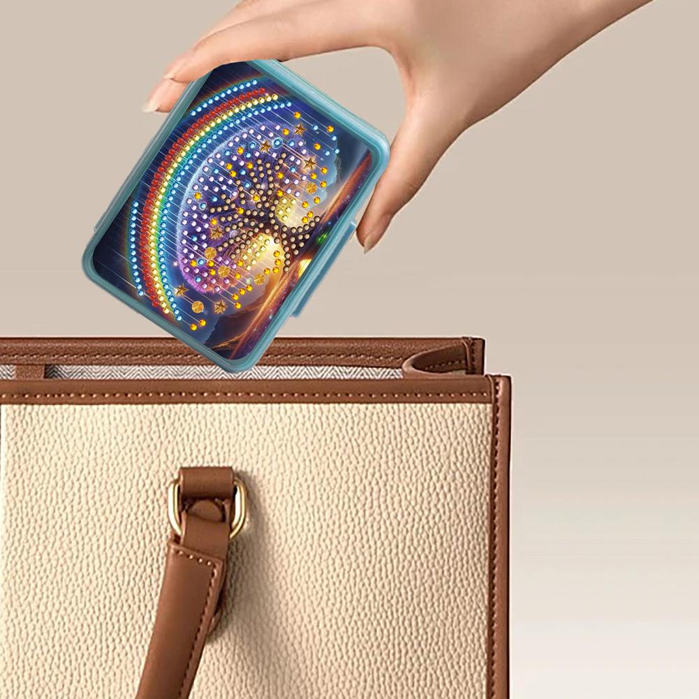 Алмазная мозаика Мини-коробочка для таблеток Дорожная портативная коробка для хранения Прямоугольная коробочка для лекарств Алмазная живопись Сделай сам Блестящая таблетница Пастилки