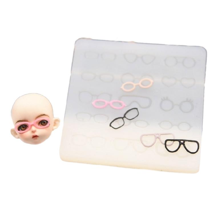 Гибкая силиконовая форма для украшения оправы для очков, персонализированная оправа для очков с силиконовой формой для лица куклы из эпоксидной смолы