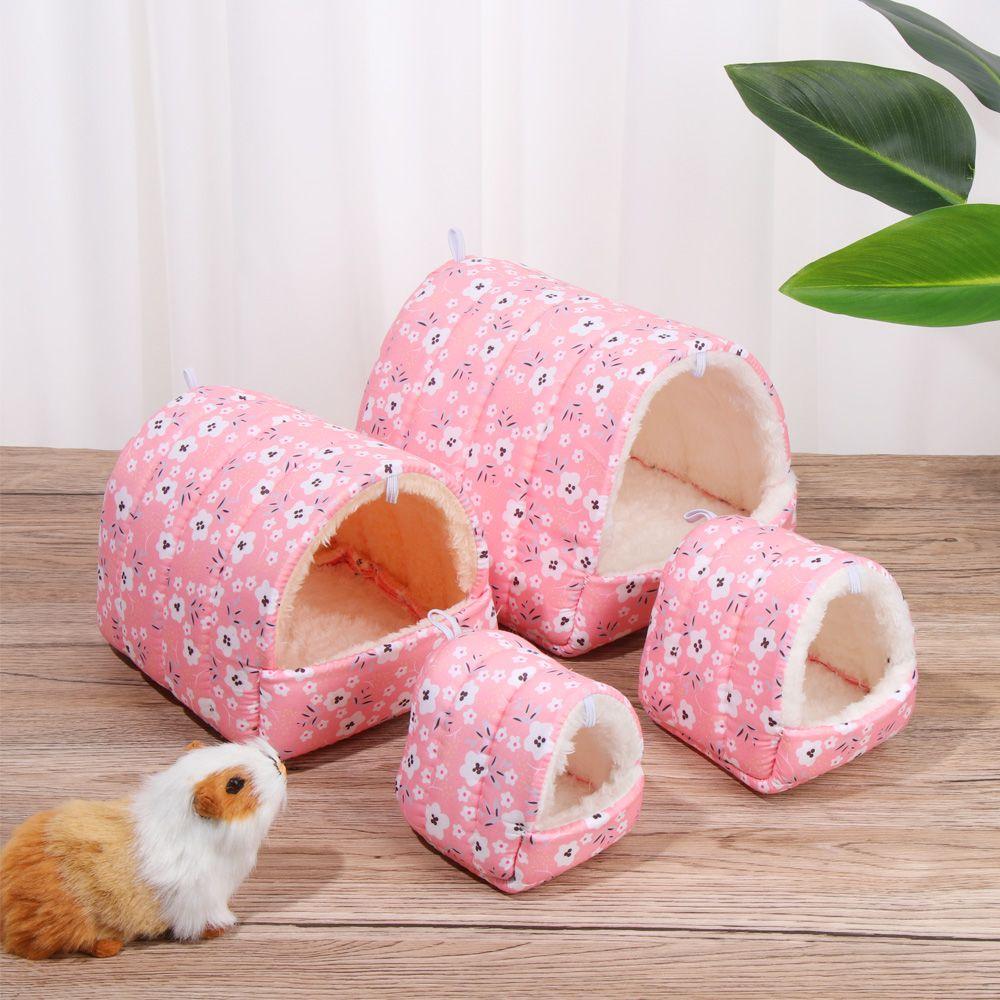 Удобная зимняя спальная кровать с кроликом и белкой для маленьких животных, дом для хомяка, гнездо для морской свинки, теплый коврик