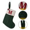 Рождественские Носки с Алфавитом и Зелеными Буквами, Рождественский Вязаный Чулок