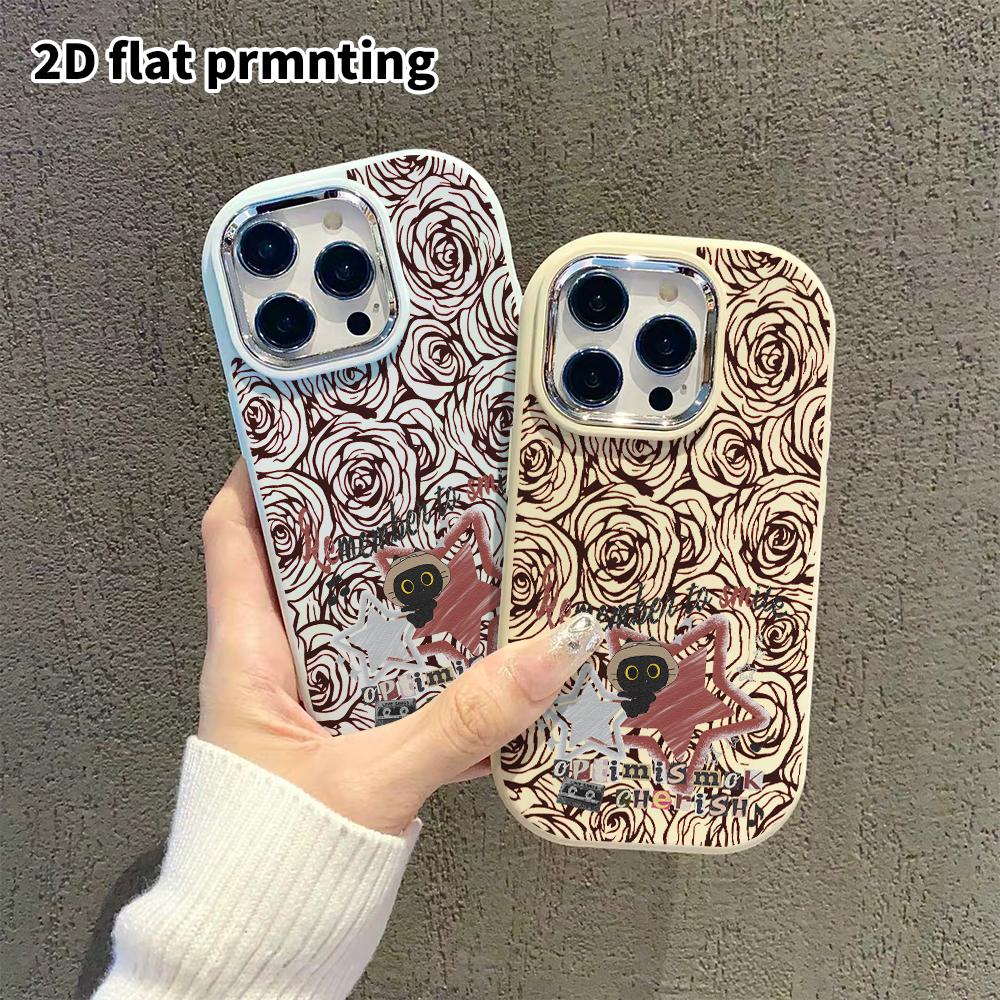 Phone Case: 2D flat design suitable for iPhone 18 17 16 15 14 13 Pro protective case, couple style, little black cat, Christmas and Halloween gifts