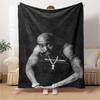 1 шт. Плед в стиле Hip Hop 2Pac, Мягкий, Легкий, Для всех сезонов, Многоцелевой плед для дивана, кровати, офиса и пикников, Французский стиль с культовыми обложками альбомов и цитатами
