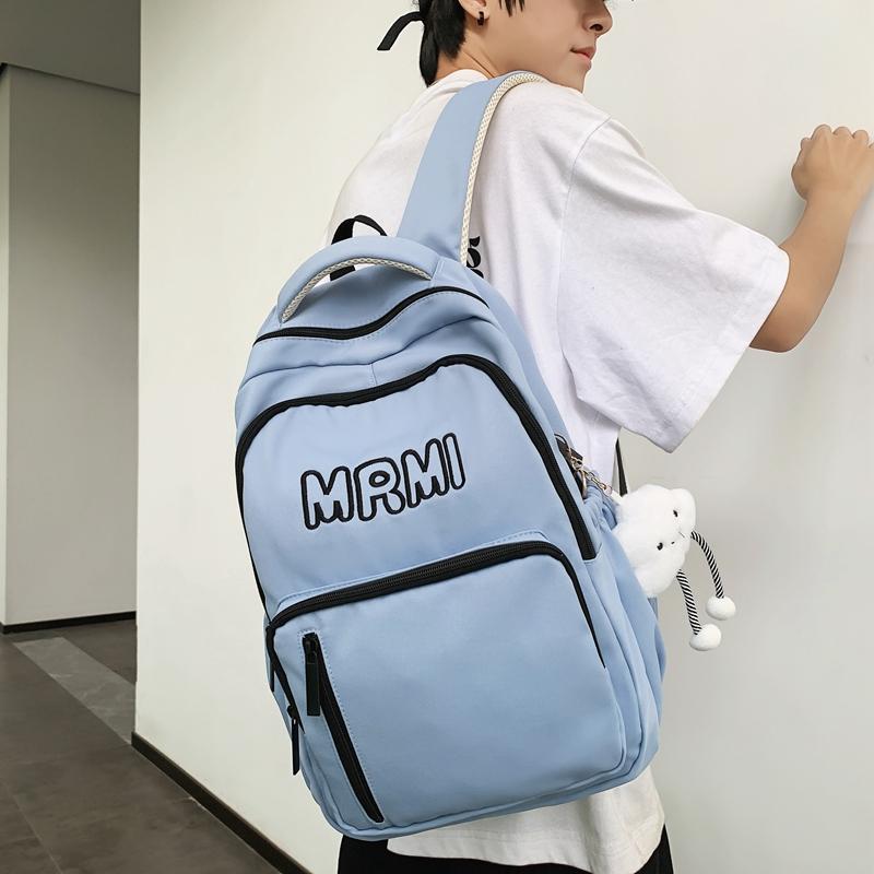 Школьный рюкзак для школьников средней школы, студенческий стиль, мужской рюкзак с буквенным принтом, женский рюкзак большой емкости