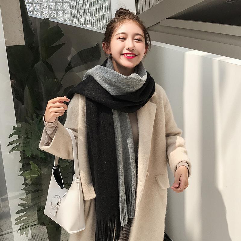 New Scarf for Women In Autumn and Winter Korean Version Warm and Versatile Student Couple Soft Girl Ins Ladies Knitted Scarf Men