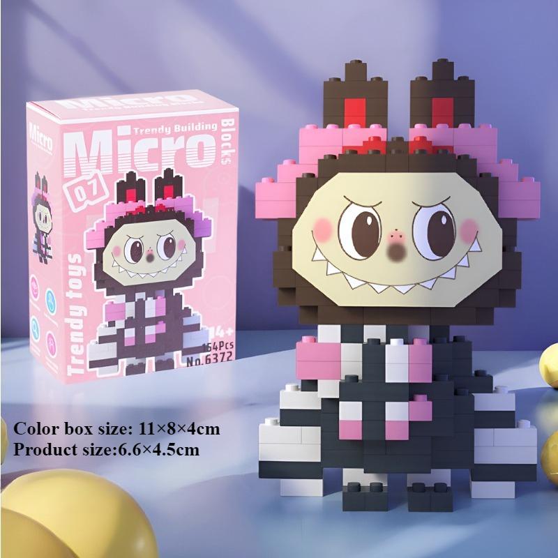 Лабубу мелкий строительный блок, совместимый со строительным блоком Lego, собранный строительный блок Лабубу, детская развивающая игрушка, украшение