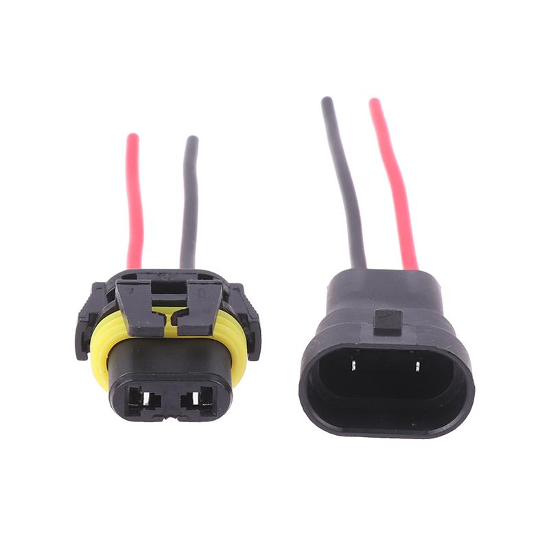 1/2PCS 9005 Single Slot Bulb Socket With 10CM Wire - Waterproof Headlight And Fog Lamp Male Plug Adapter For Automotive Use
