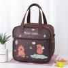 Large Insulated Cartoon Bento Lunch Bag - Waterproof & Cute Student Handheld Carrier